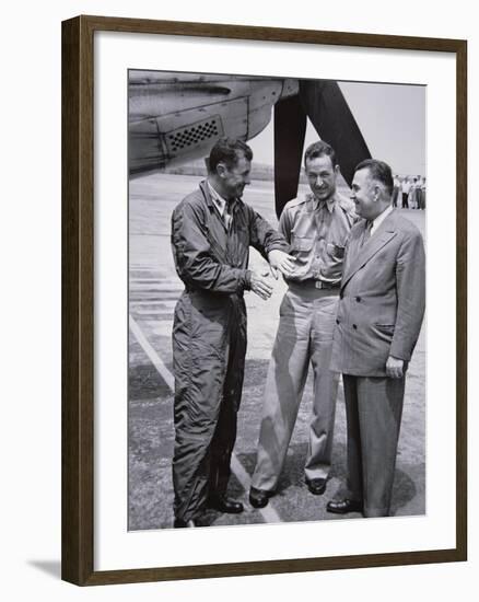 Captains Yeager and Fitzgerald with Larry Bell-null-Framed Photographic Print