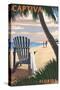 Captiva, Florida - Adirondack Chair on the Beach-Lantern Press-Stretched Canvas
