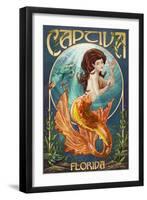 Captiva, Florida - Mermaid-Lantern Press-Framed Art Print