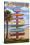 Captiva Island, Florida - Destinations Signpost-Lantern Press-Stretched Canvas