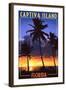 Captiva Island, Florida - Palms and Sunset-Lantern Press-Framed Art Print