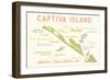 Captiva Island, Florida - Typography and Icons-Lantern Press-Framed Art Print