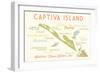 Captiva Island, Florida - Typography and Icons-Lantern Press-Framed Art Print