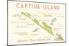 Captiva Island, Florida - Typography and Icons-Lantern Press-Mounted Art Print