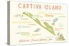 Captiva Island, Florida - Typography and Icons-Lantern Press-Stretched Canvas