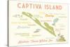 Captiva Island, Florida - Typography and Icons-Lantern Press-Stretched Canvas