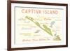 Captiva Island, Florida - Typography and Icons-Lantern Press-Framed Premium Giclee Print