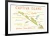 Captiva Island, Florida - Typography and Icons-Lantern Press-Framed Premium Giclee Print