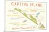 Captiva Island, Florida - Typography and Icons-Lantern Press-Mounted Premium Giclee Print