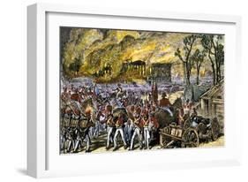 Capture and Burning of Washington D.C. by the British in 1814-null-Framed Giclee Print