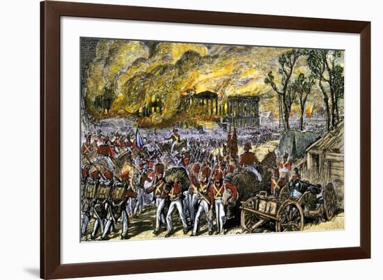 Capture and Burning of Washington D.C. by the British in 1814-null-Framed Giclee Print