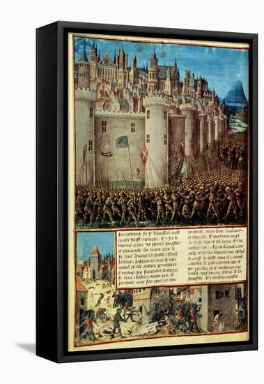 Capture and Sack of Antioch in 1098, First Crusade, French manuscript 15th century-null-Framed Stretched Canvas