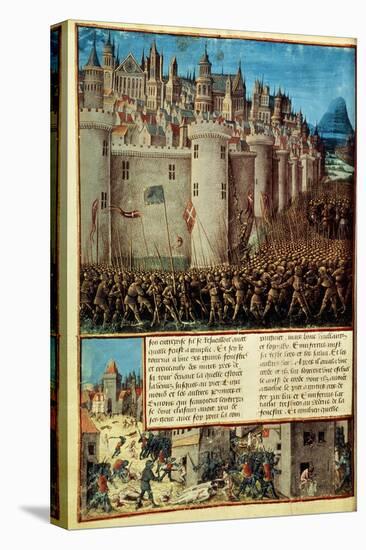 Capture and Sack of Antioch in 1098, First Crusade, French manuscript 15th century-null-Stretched Canvas