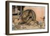 Capture and Taming of Wild Elephant-null-Framed Giclee Print