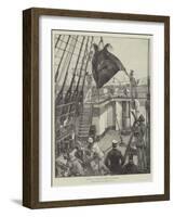 Capture of a Devil-Fish, Hoisting Him Overboard-William Heysham Overend-Framed Giclee Print