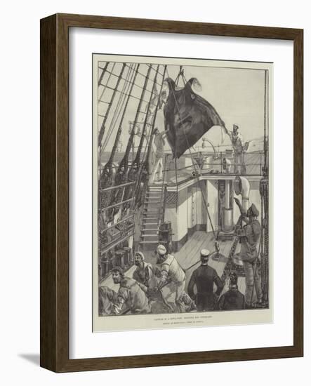 Capture of a Devil-Fish, Hoisting Him Overboard-William Heysham Overend-Framed Giclee Print