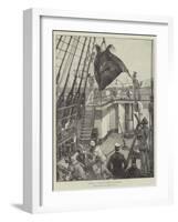 Capture of a Devil-Fish, Hoisting Him Overboard-William Heysham Overend-Framed Giclee Print