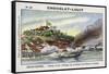 Capture of a Tonkin Pirate Village, Indochina, 1882-null-Framed Stretched Canvas