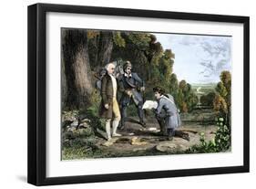Capture of British Agent John Andre and Discovery of Benedict Arnold's Treason, American Revolution-null-Framed Giclee Print