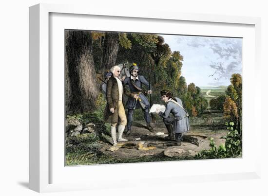 Capture of British Agent John Andre and Discovery of Benedict Arnold's Treason, American Revolution-null-Framed Giclee Print