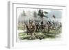 Capture of Confederate Guns, Near Culpeper, Virginia, American Civil War, 14 September 1863-Edwin Forbes-Framed Giclee Print