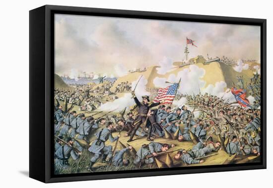 Capture of Fort Fisher, 15th January 1865, Engraved by Kurt and Allison, 1890-American School-Framed Stretched Canvas