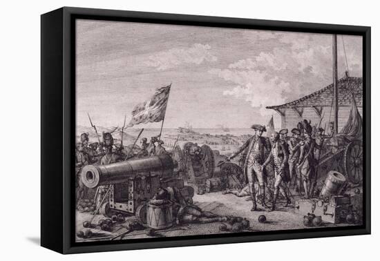 Capture of Island of Grenada, July 4, 1779-Francois Godefroy-Framed Stretched Canvas