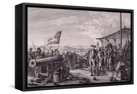 Capture of Island of Grenada, July 4, 1779-Francois Godefroy-Framed Stretched Canvas