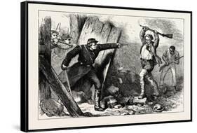 Capture of John Brown in the Engine House. John Brown Was an American Abolitionist Who Believed Arm-null-Framed Stretched Canvas