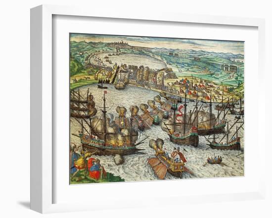 Capture of La Goulette and Tunis by Charles V, 1535-Franz Hogenberg-Framed Giclee Print