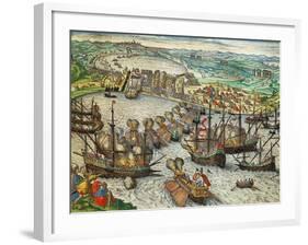 Capture of La Goulette and Tunis by Charles V, 1535-Franz Hogenberg-Framed Giclee Print