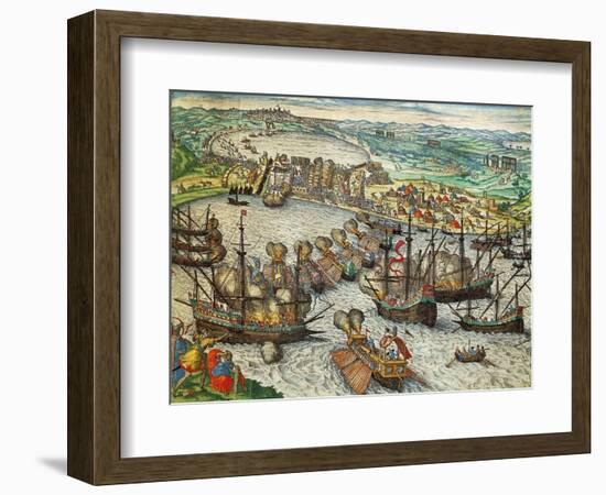 Capture of La Goulette and Tunis by Charles V, 1535-Franz Hogenberg-Framed Giclee Print