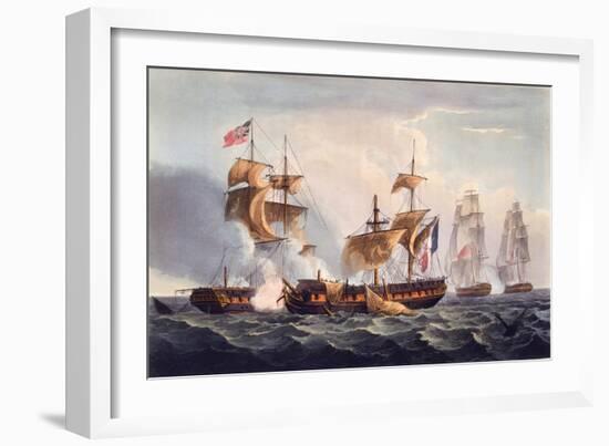 Capture of La Minerve, Print Made by Thomas Sutherland, from 'The Naval Achievements of Great…-Thomas Whitcombe-Framed Giclee Print