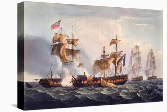 Capture of La Minerve, Print Made by Thomas Sutherland, from 'The Naval Achievements of Great…-Thomas Whitcombe-Stretched Canvas