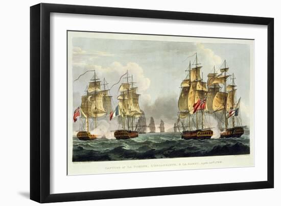 Capture of La Pomone, L'Engageante and La Babet, April 23rd 1794-Thomas Whitcombe-Framed Giclee Print