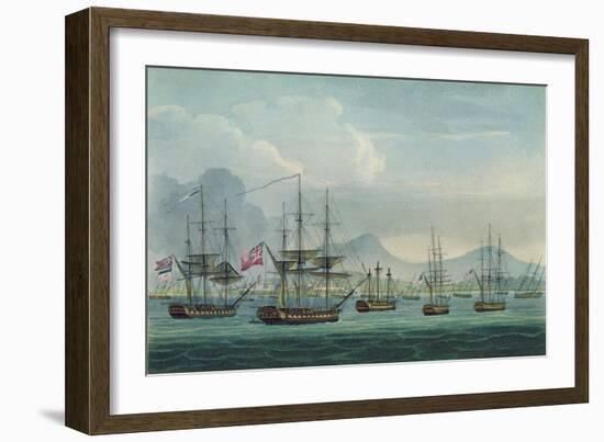 Capture of Maria Riggersbergen on October 18th, 1806 for 'The Naval Chronology of Great Britain'-Thomas Whitcombe-Framed Giclee Print