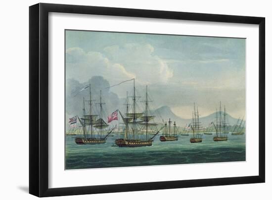 Capture of Maria Riggersbergen on October 18th, 1806 for 'The Naval Chronology of Great Britain'-Thomas Whitcombe-Framed Giclee Print