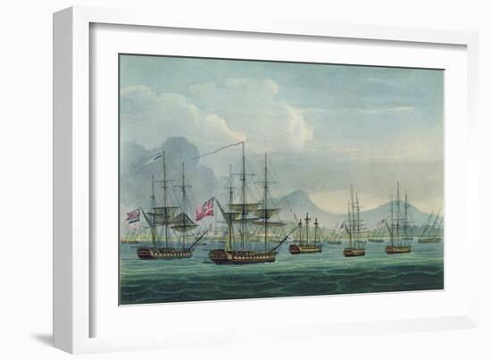 Capture of Maria Riggersbergen on October 18th, 1806 for 'The Naval Chronology of Great Britain'-Thomas Whitcombe-Framed Giclee Print