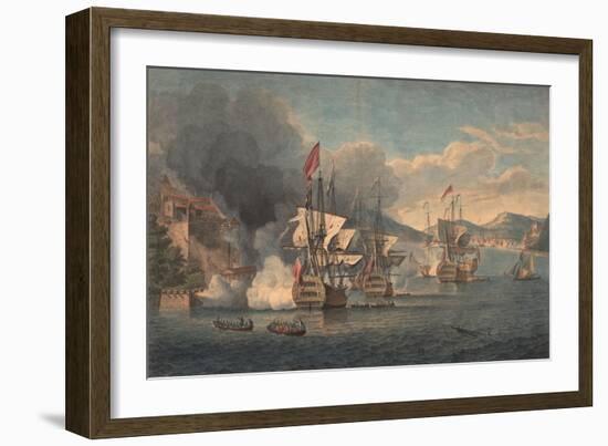 Capture of Porto Bello by Admiral Edward Vernon on 22 November 1739-Samuel Scott-Framed Giclee Print