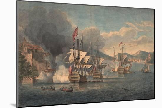 Capture of Porto Bello by Admiral Edward Vernon on 22 November 1739-Samuel Scott-Mounted Giclee Print