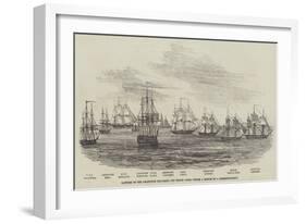 Capture of the Argentine Squadron, Off Monte Video-null-Framed Giclee Print