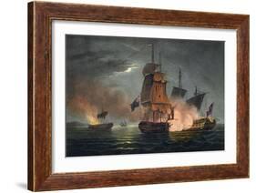 Capture of the Badere Zaffer, Naval Achievements of Great Britain Jenkins, c.1808-Thomas Whitcombe-Framed Giclee Print