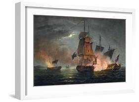 Capture of the Badere Zaffer, Naval Achievements of Great Britain Jenkins, c.1808-Thomas Whitcombe-Framed Giclee Print