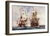 Capture of the French "Reunion" by the "Crescent," 1793-Charles Edward Dixon-Framed Giclee Print