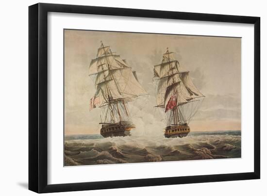 'Capture of the President', c1815-Thomas Buttersworth-Framed Giclee Print