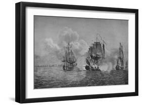 'Capture of the Thetis and Phenix', c1770-Dominic Serres-Framed Giclee Print