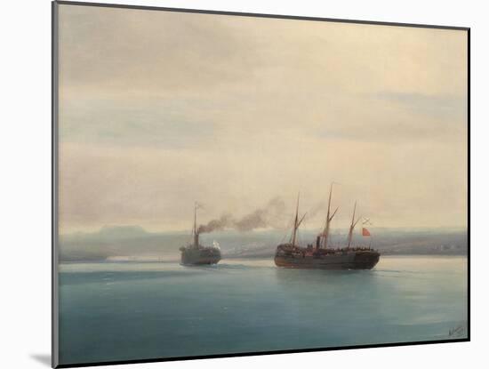 Capture of the Turkish Troopship Mersina by the Steamer Russia on 13 December 1877, 1877-Ivan Konstantinovich Aivazovsky-Mounted Giclee Print