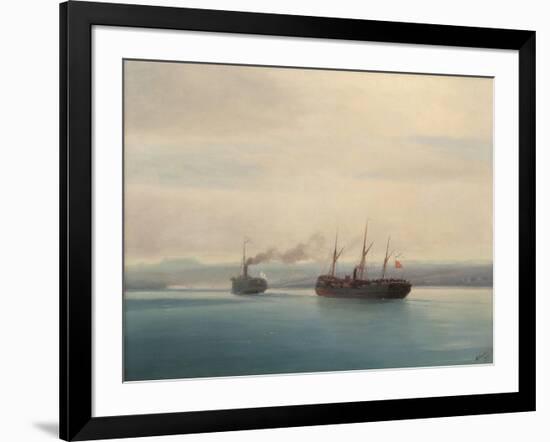 Capture of the Turkish Troopship Mersina by the Steamer Russia on 13 December 1877, 1877-Ivan Konstantinovich Aivazovsky-Framed Giclee Print