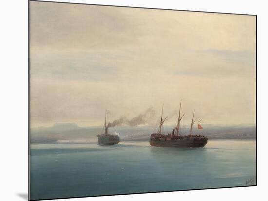 Capture of the Turkish Troopship Mersina by the Steamer Russia on 13 December 1877, 1877-Ivan Konstantinovich Aivazovsky-Mounted Giclee Print