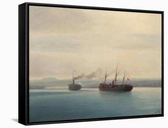 Capture of the Turkish Troopship Mersina by the Steamer Russia on 13 December 1877, 1877-Ivan Konstantinovich Aivazovsky-Framed Stretched Canvas